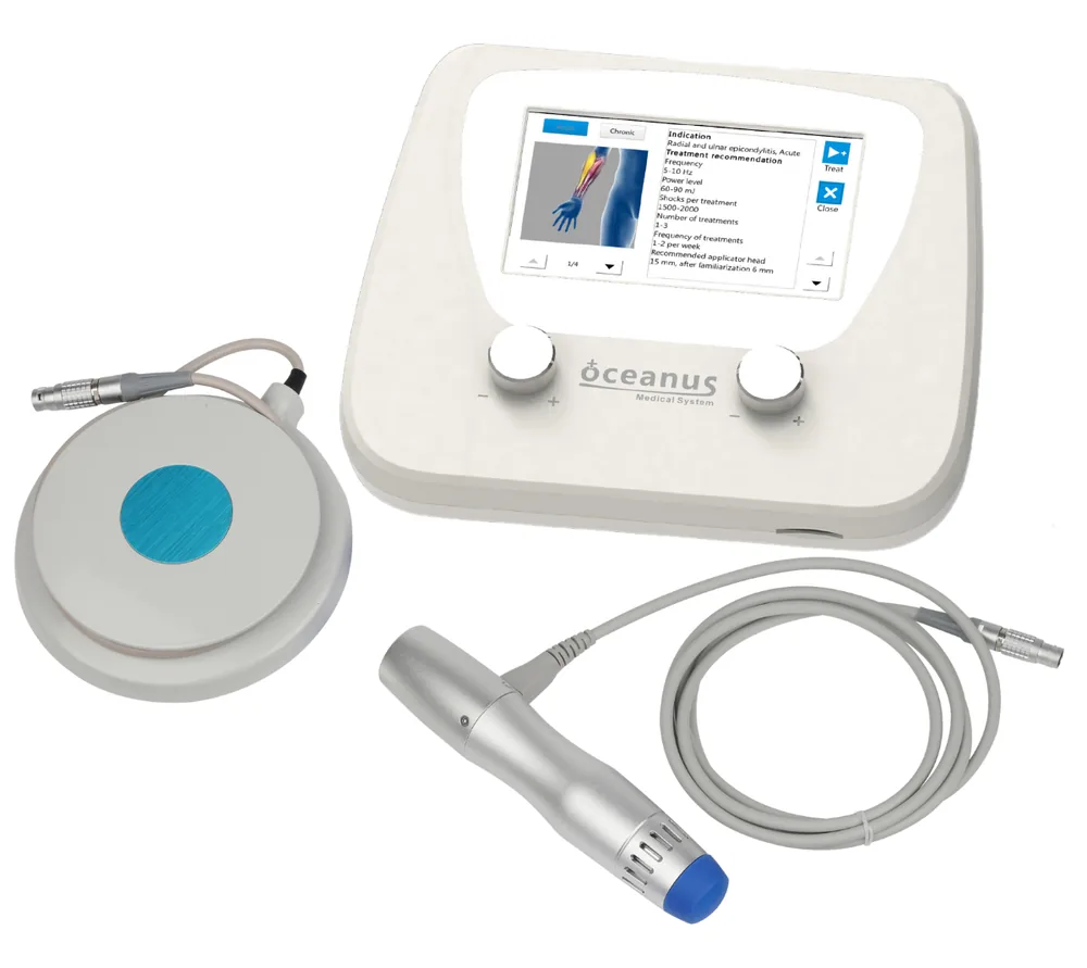 Oceanus PhysioPRO controller with its therapy handle and foot switch