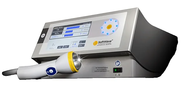 SoftWave Gold Li console with its OP155 applicator